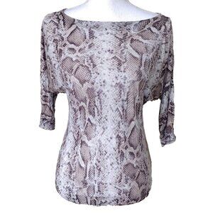 Express Y2k Snake Mobwife Top Neutral Minimalist Oversized High Boat Neck Top